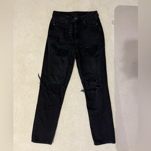 american eagle distressed straight leg jeans